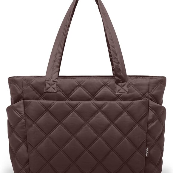 Tote Bag for Women Lightweight Puffer Tote Work Bags with Compartments for Trav